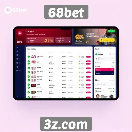 Interface do usuário no 68bet é intuitiva